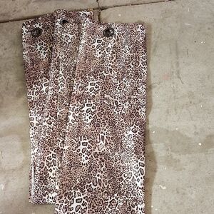 Leopard Print Curtains And Two Canvas Pictures